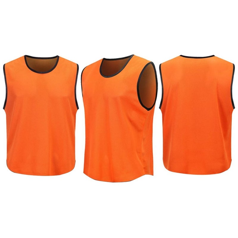 Dreamhigh 12 Pack Soccer Team Sports Training Vest Adult Orange - Image 3